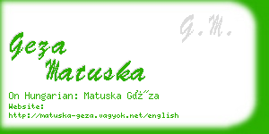 geza matuska business card